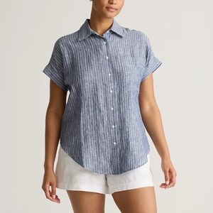 Quince Blue Striped Button Down Shirt